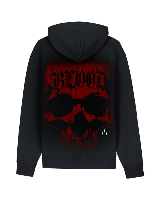 Big Red Skull Zip Hoodie Black - Aneyone UG