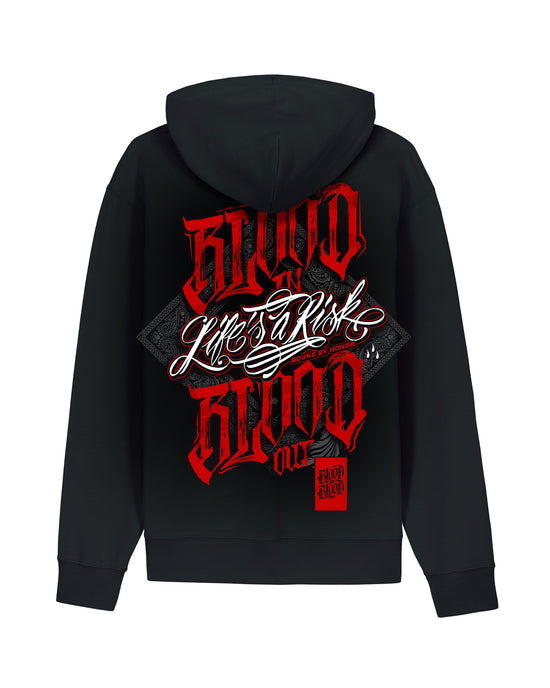 Risk Lettering Zip Hoodie Black - Aneyone UG