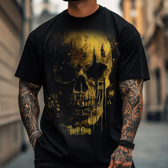 Skull Yellow T-Shirt black - Aneyone UG
