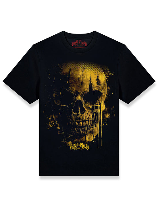 Skull Yellow T-Shirt black - Aneyone UG