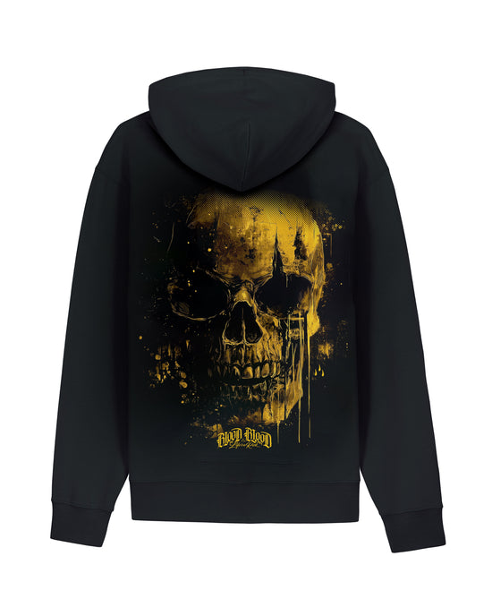 Skull Yellow Hoodie Black