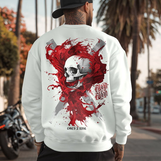 Red Smoke Sweatshirt White
