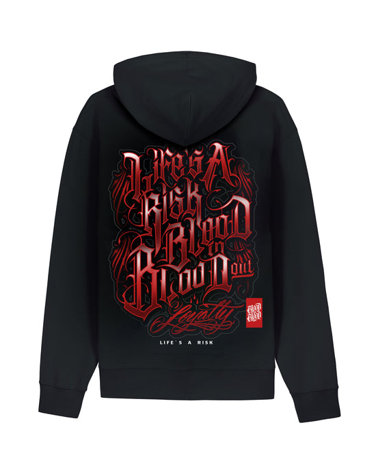 Red Letters Zip Hoodie Black - Aneyone UG