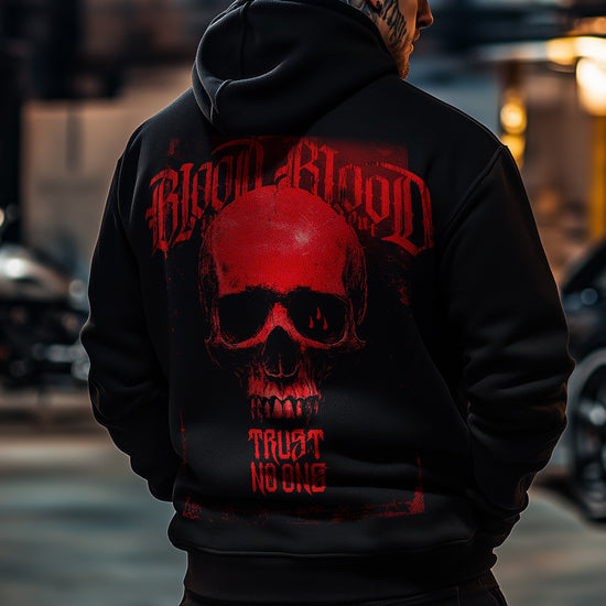 Red Skull Zip Hoodie Black - Aneyone UG