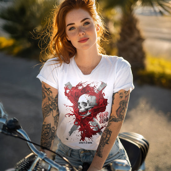Red Smoke T-Shirt Women white