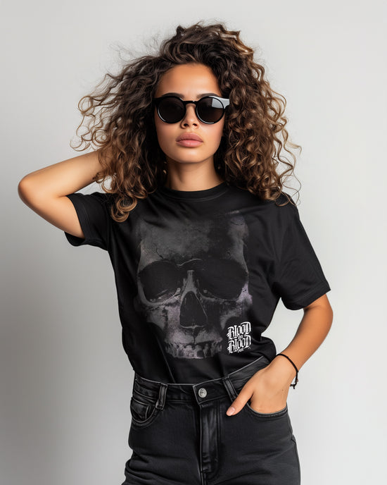 Grey Skull T-Shirt Women black - Aneyone UG
