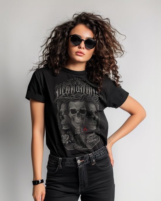 Three Skulls T-Shirt Women black - Aneyone UG