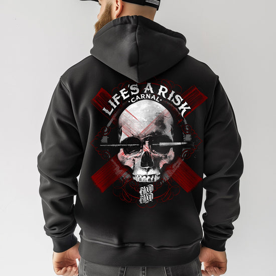 Brush Skull Hoodie Black