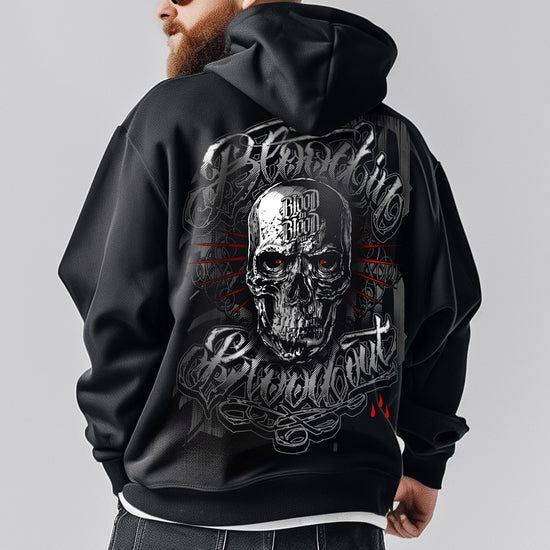 Red Eye Grey Hoodie Black