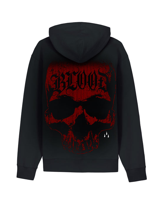 Big Red Skull Hoodie Black