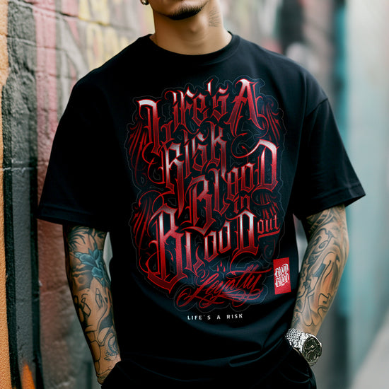 Red Letterings T-Shirt black