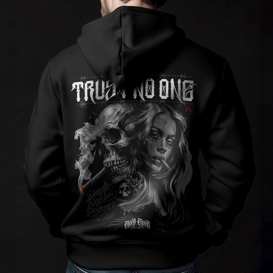 No Trust Zip Hoodie Black