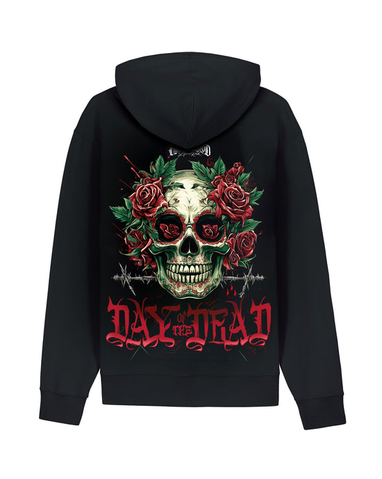 Day of the Dead Zip Hoodie Black