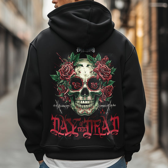 Day of the Dead Zip Hoodie Black