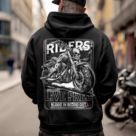 Live Free Zip Hoodie Black