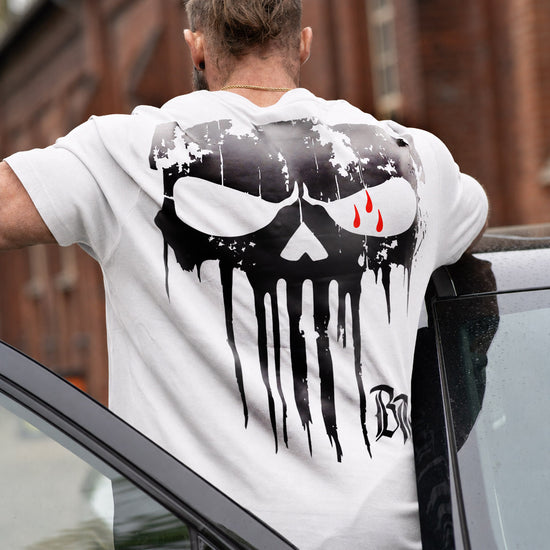 Black Skull T-Shirt White - Aneyone UG