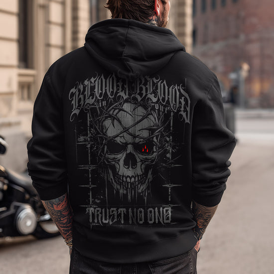 Grey Wire Hoodie Black