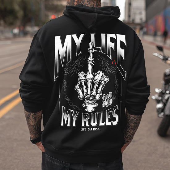 My Life Zip Hoodie Black