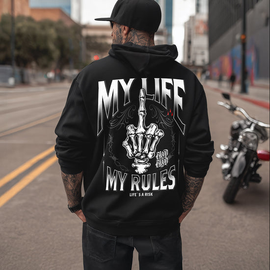 My Life Zip Hoodie Black