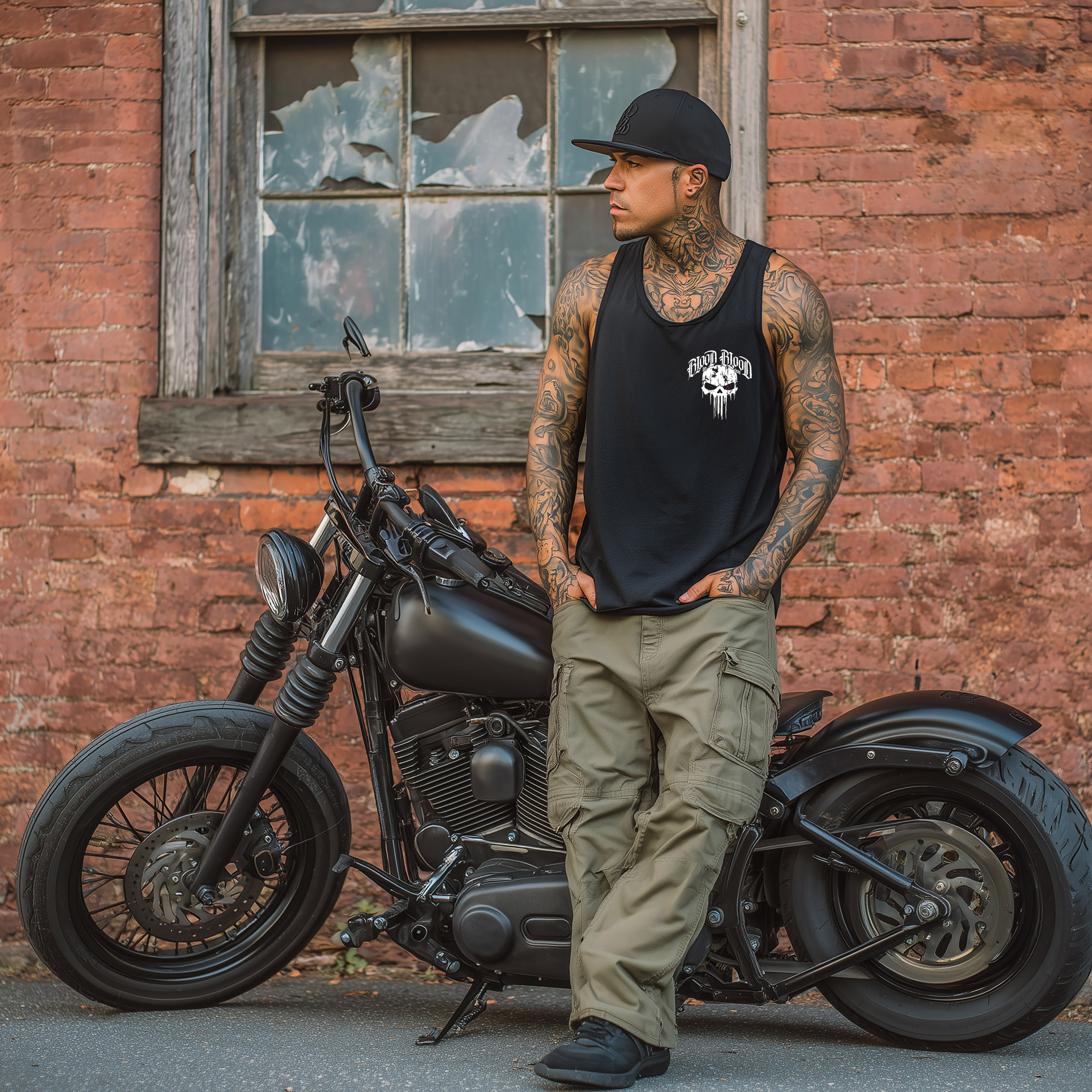 Skull Tank Top Black - Aneyone UG
