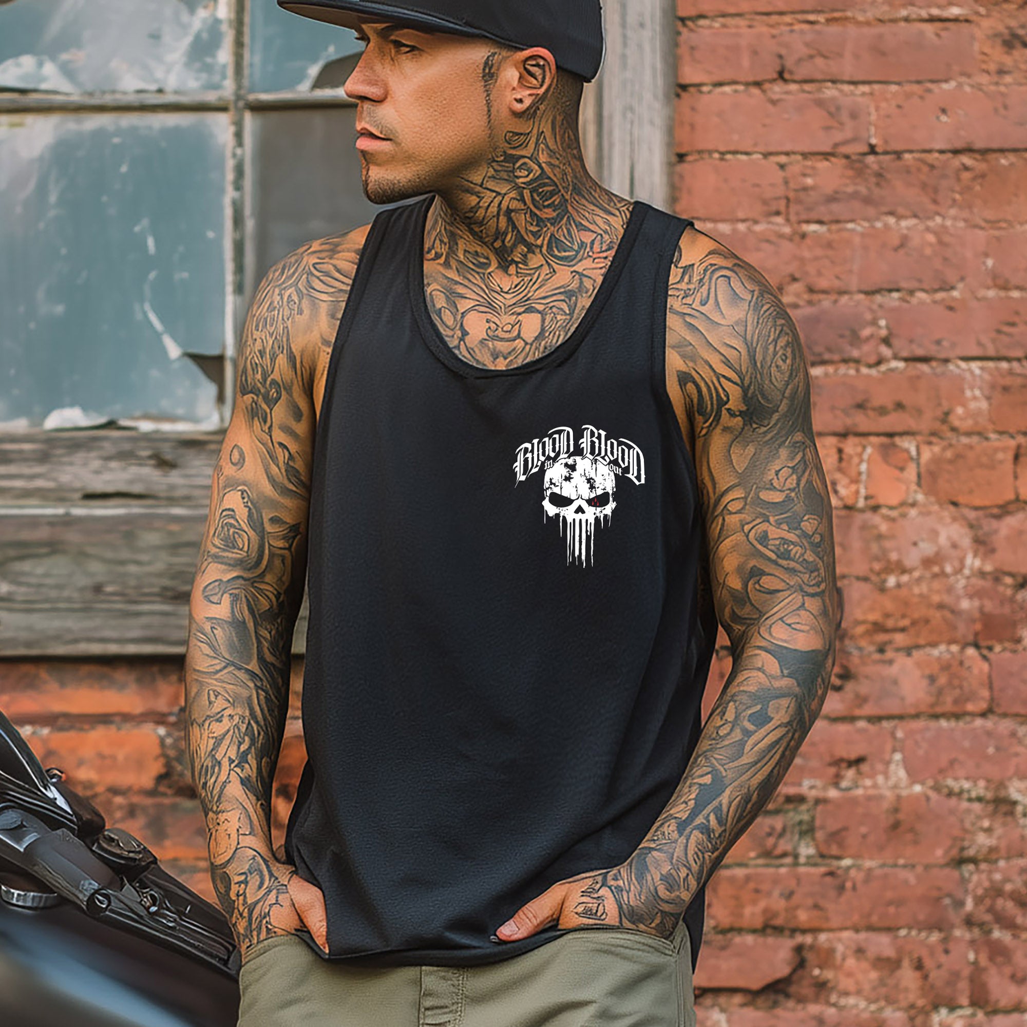Skull Tank Top Black - Aneyone UG