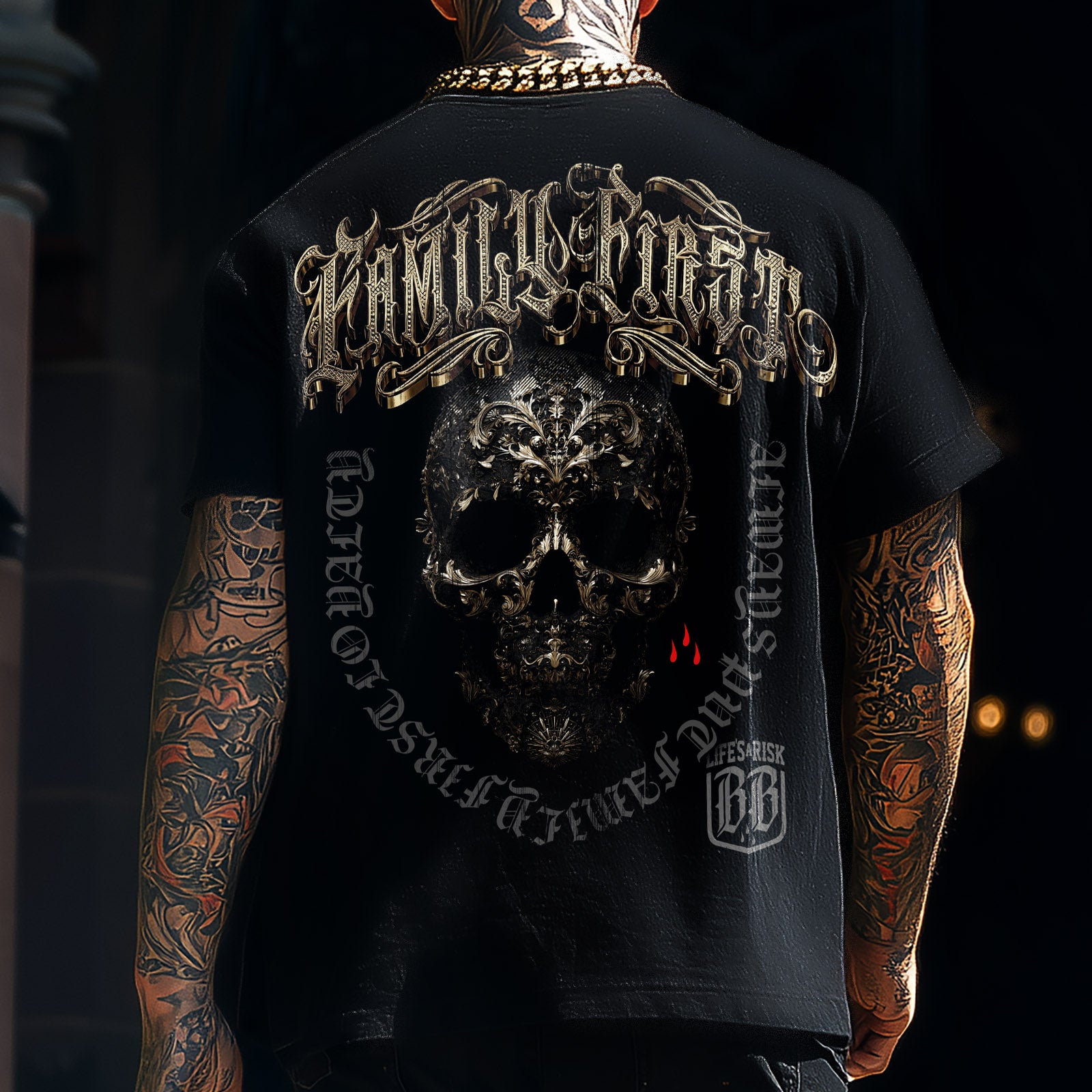 Family Gold T-Shirt black - Aneyone UG