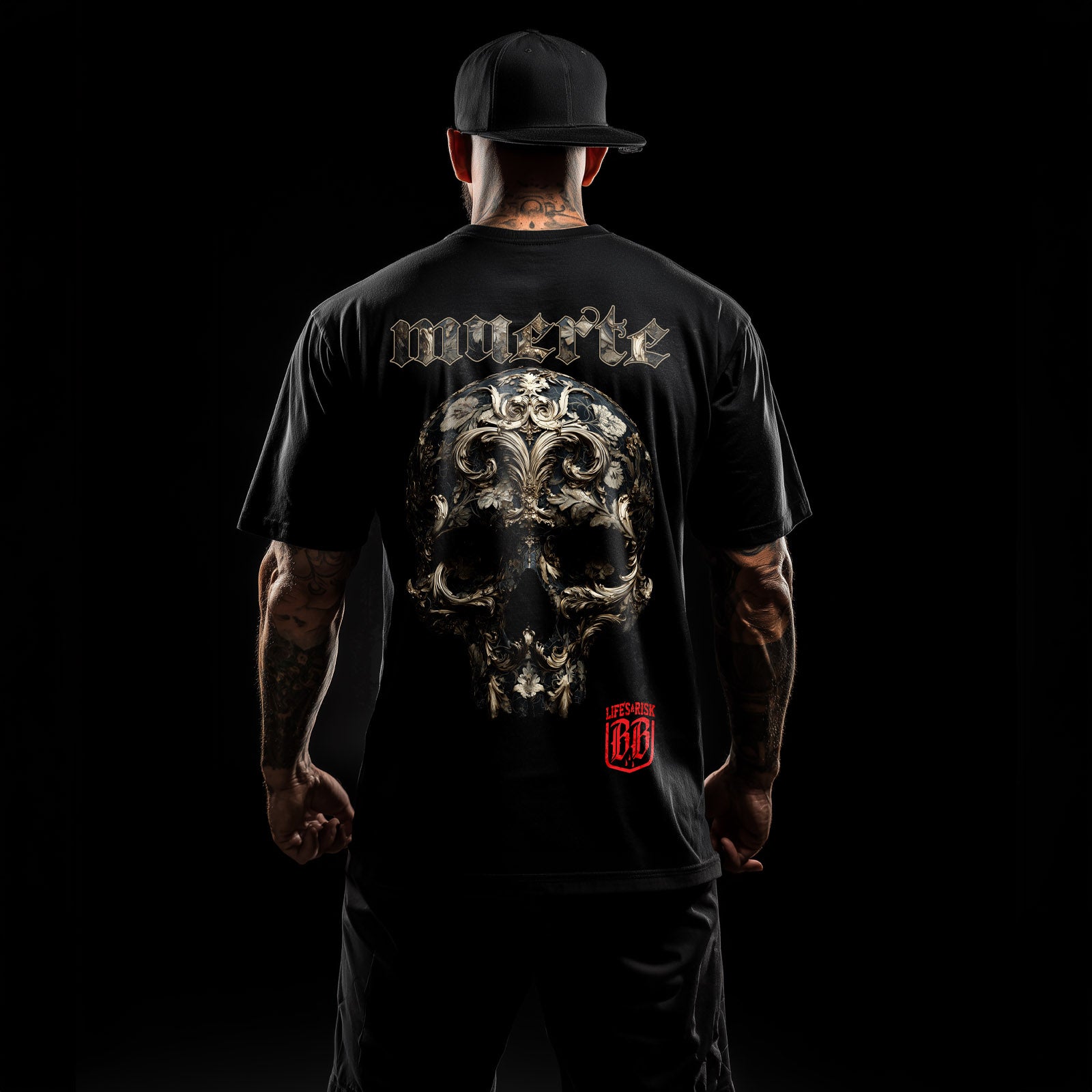 Muerte Gold Skull T-Shirt black - Aneyone UG