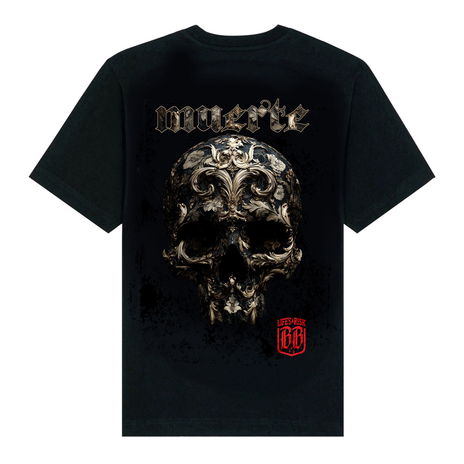 Muerte Gold Skull T-Shirt black - Aneyone UG
