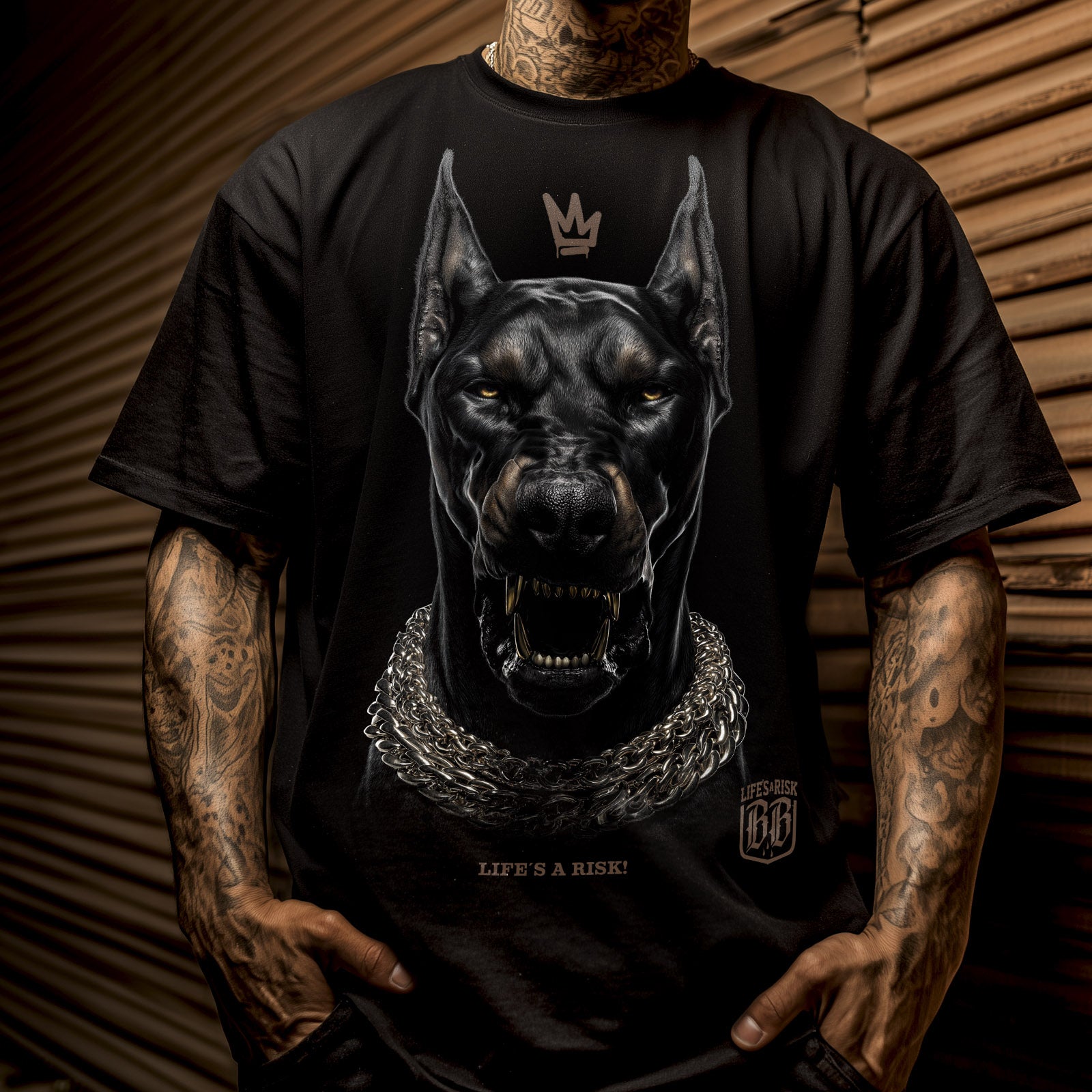 Dobermann Gold T-Shirt black - Aneyone UG