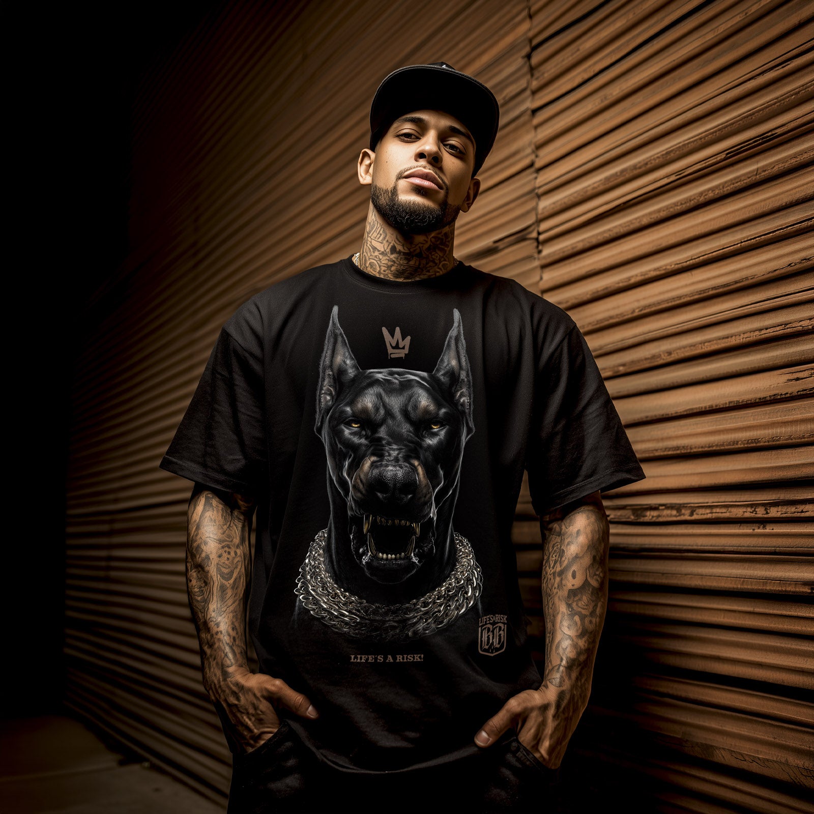 Dobermann Gold T-Shirt black - Aneyone UG