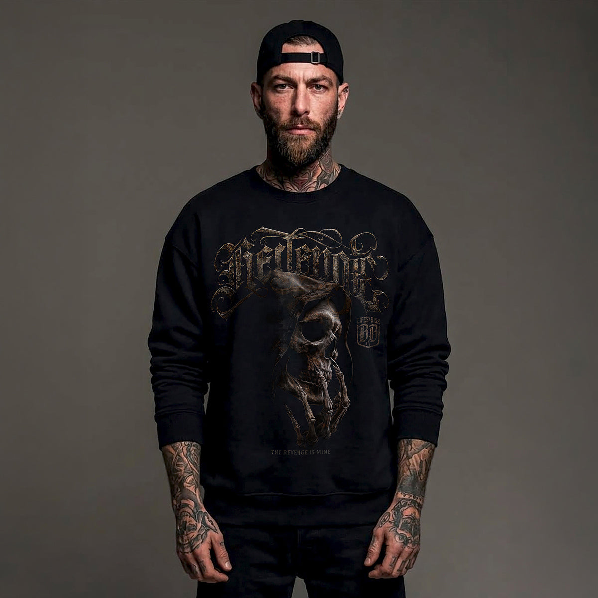 Hooded Skull Sweatshirt Black - Aneyone UG