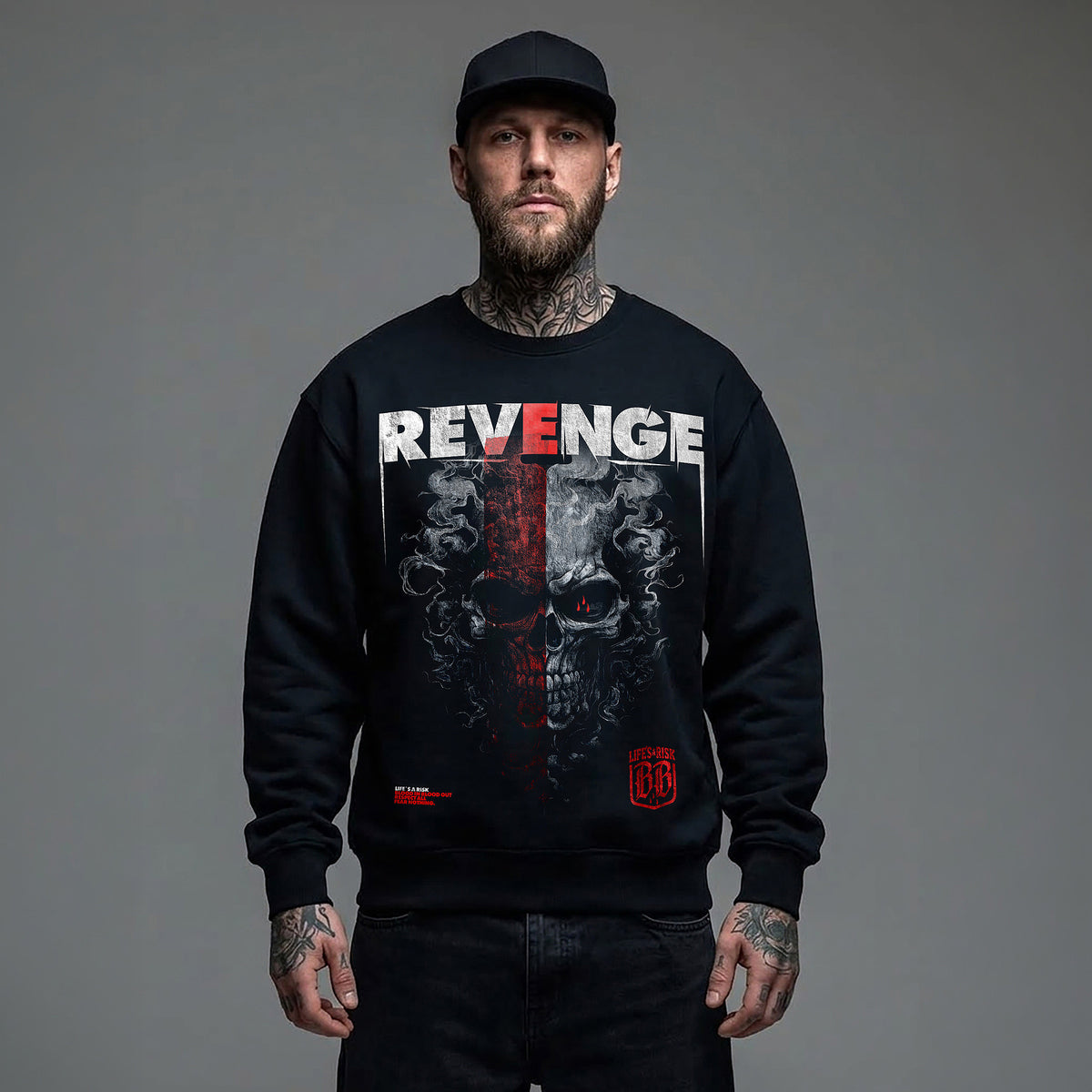 Revenge Skull Sweatshirt Black - Aneyone UG