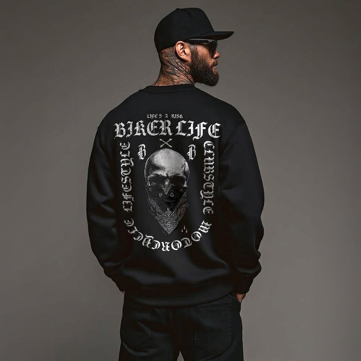 Biker Life Sweatshirt Black - Aneyone UG
