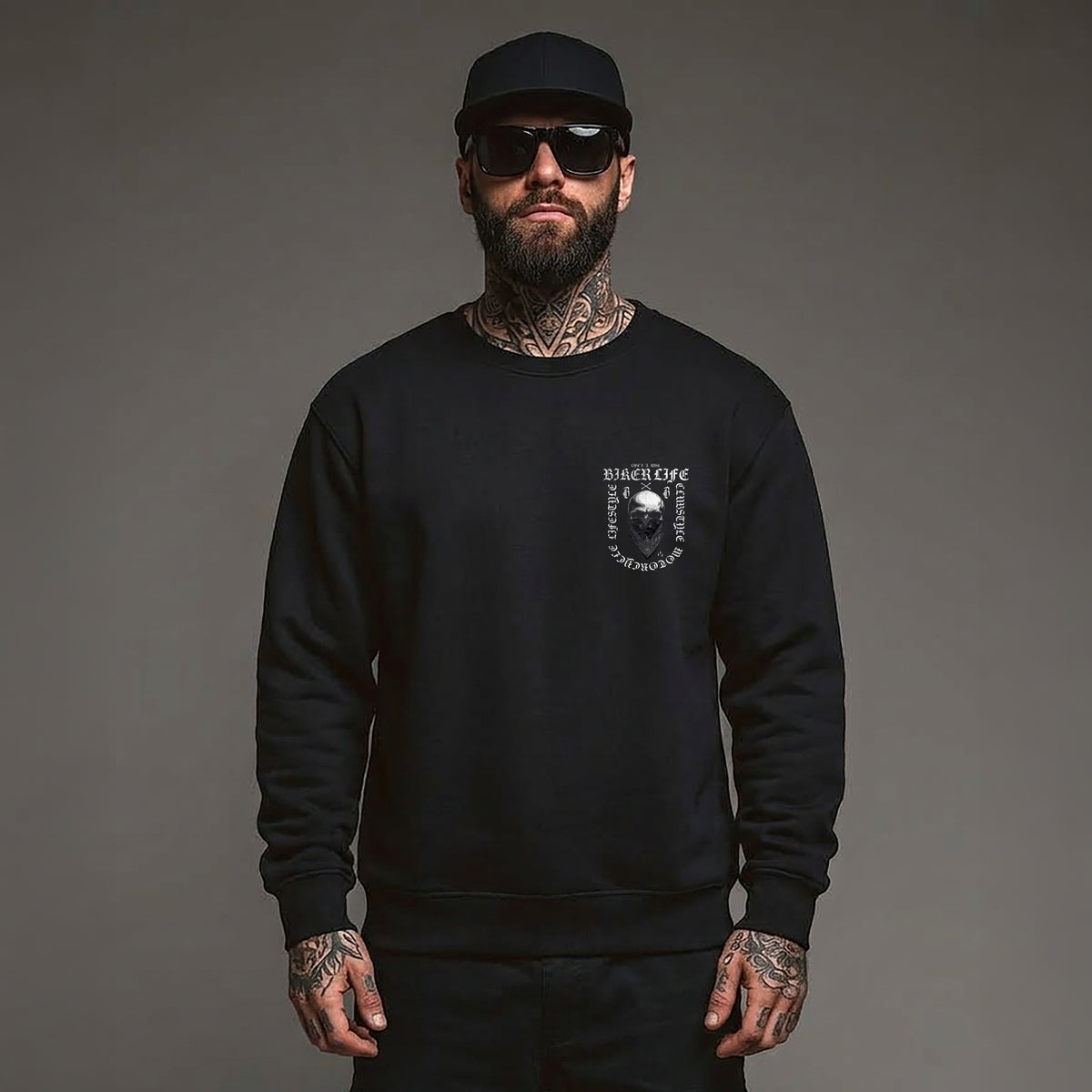 Biker Life Sweatshirt Black - Aneyone UG