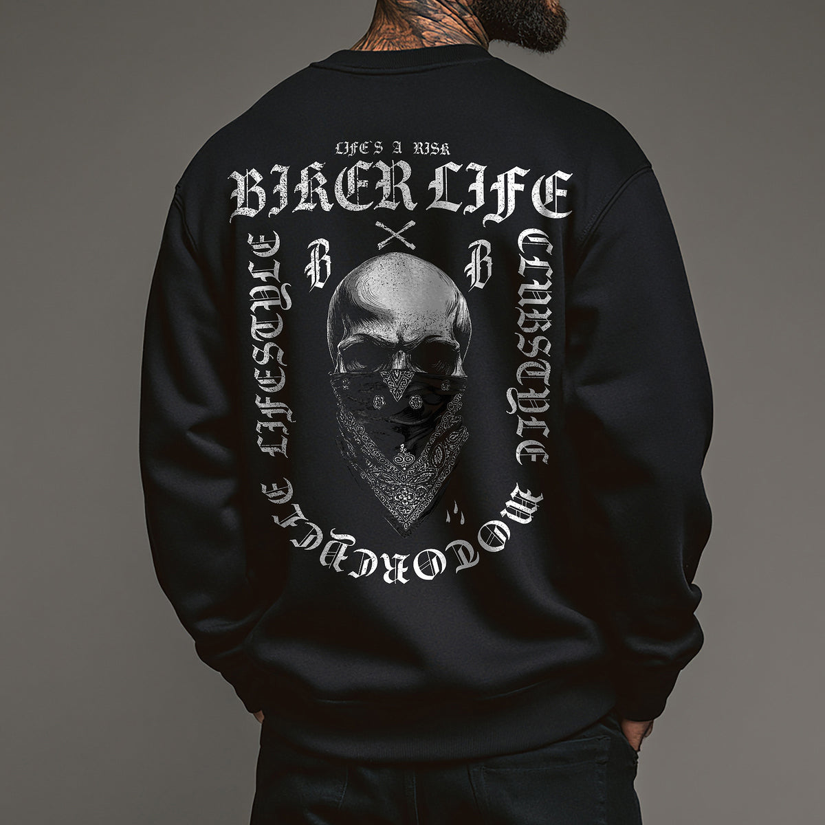 Biker Life Sweatshirt Black - Aneyone UG