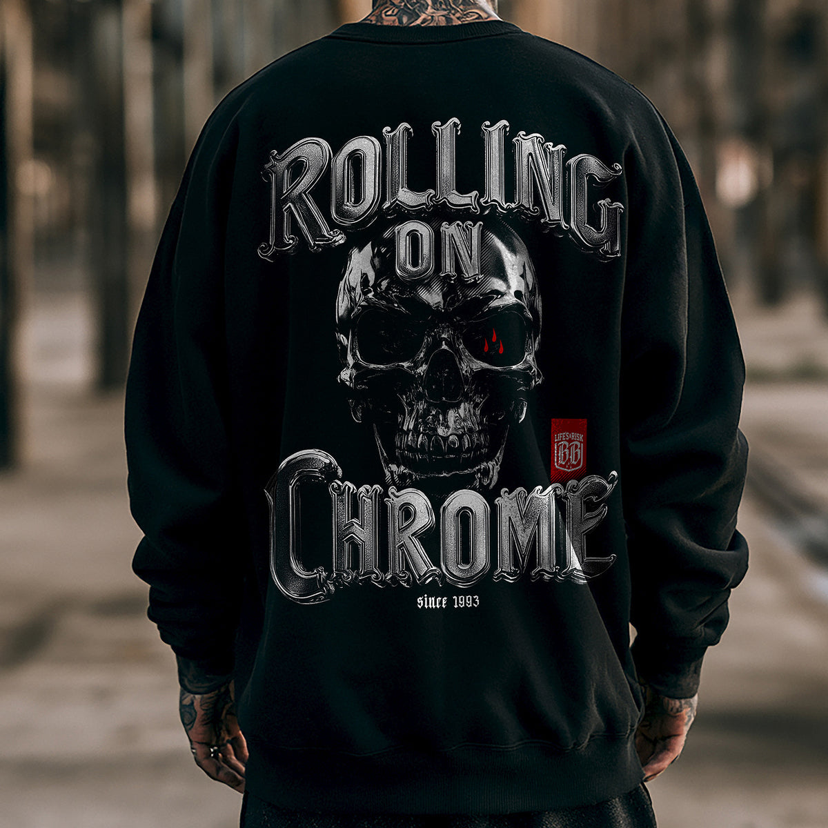 Rolling on Chrome Sweatshirt Black - Aneyone UG