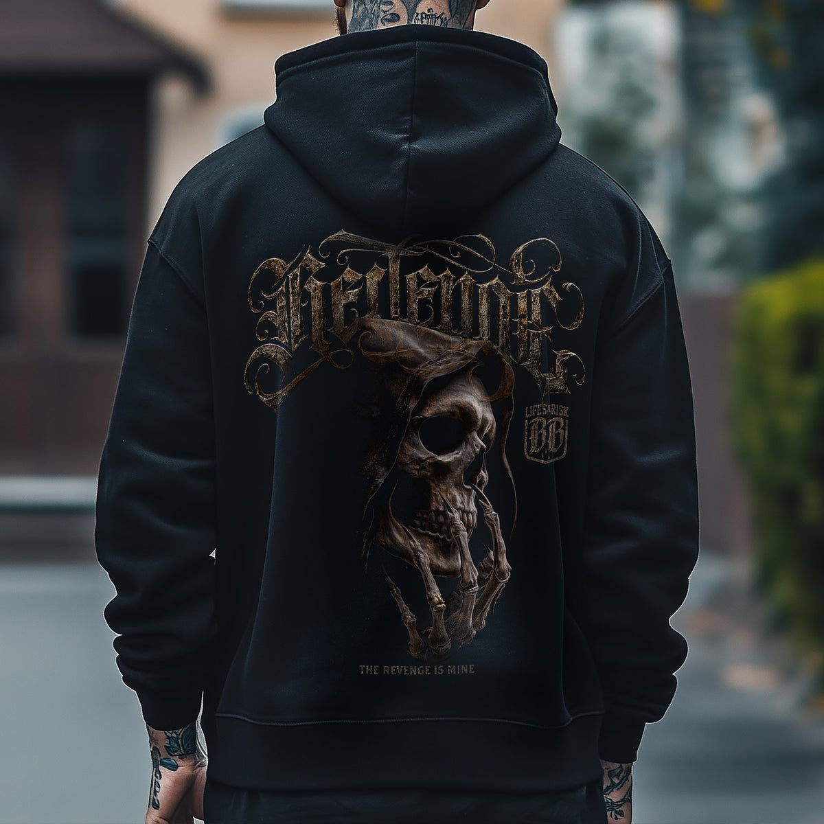 Hooded Skull Hoodie Black - Aneyone UG