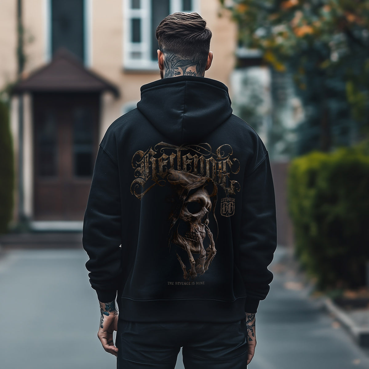 Hooded Skull Hoodie Black - Aneyone UG
