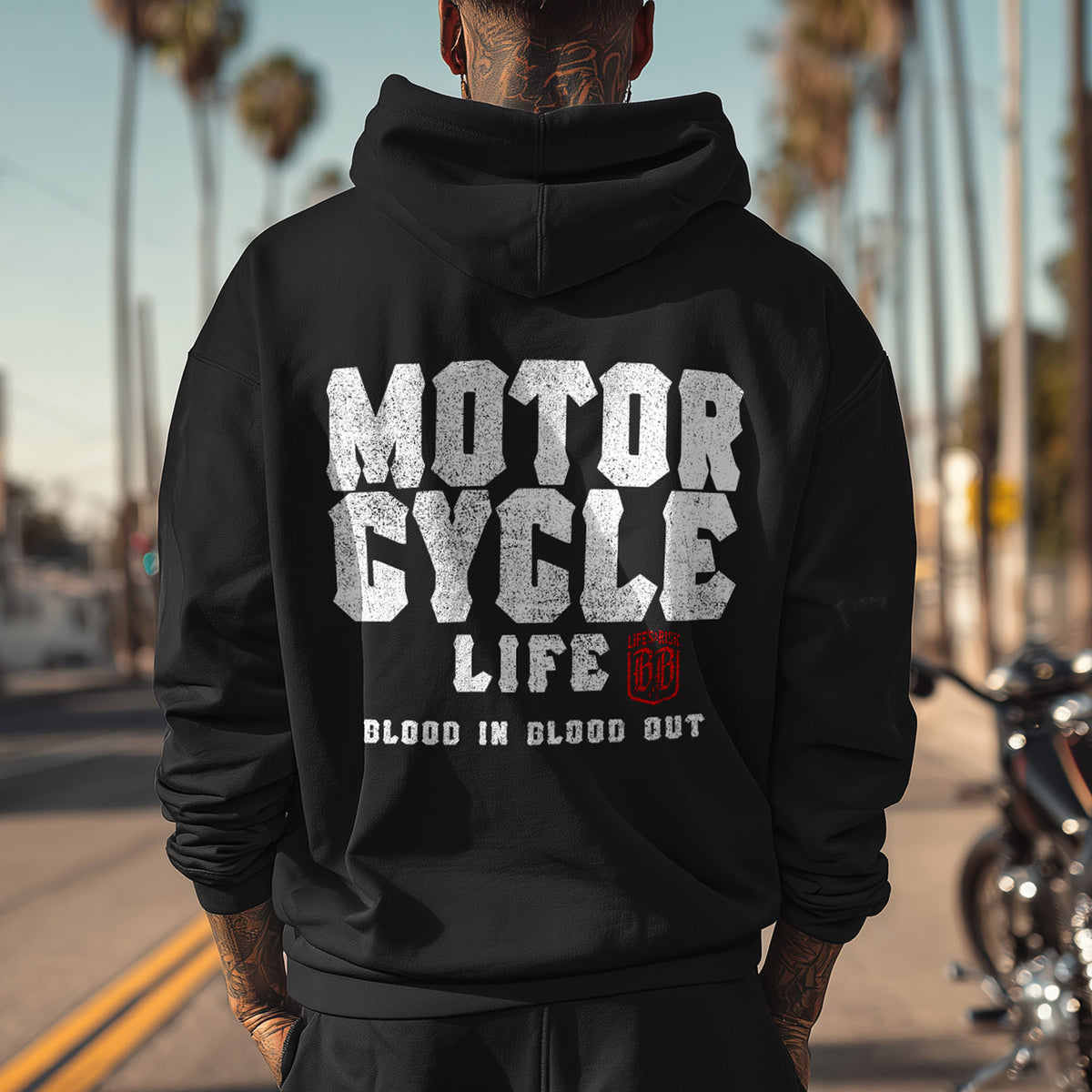 Motorcycle Life Hoodie Black - Aneyone UG