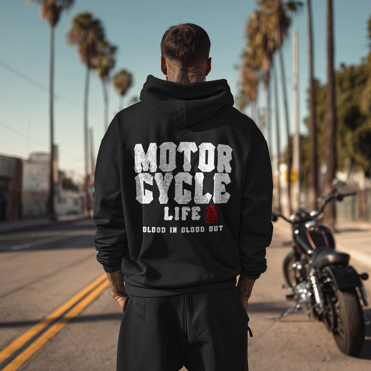Motorcycle Life Hoodie Black - Aneyone UG