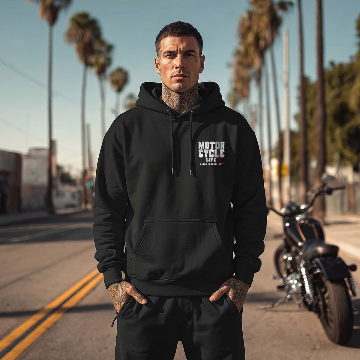 Motorcycle Life Hoodie Black - Aneyone UG