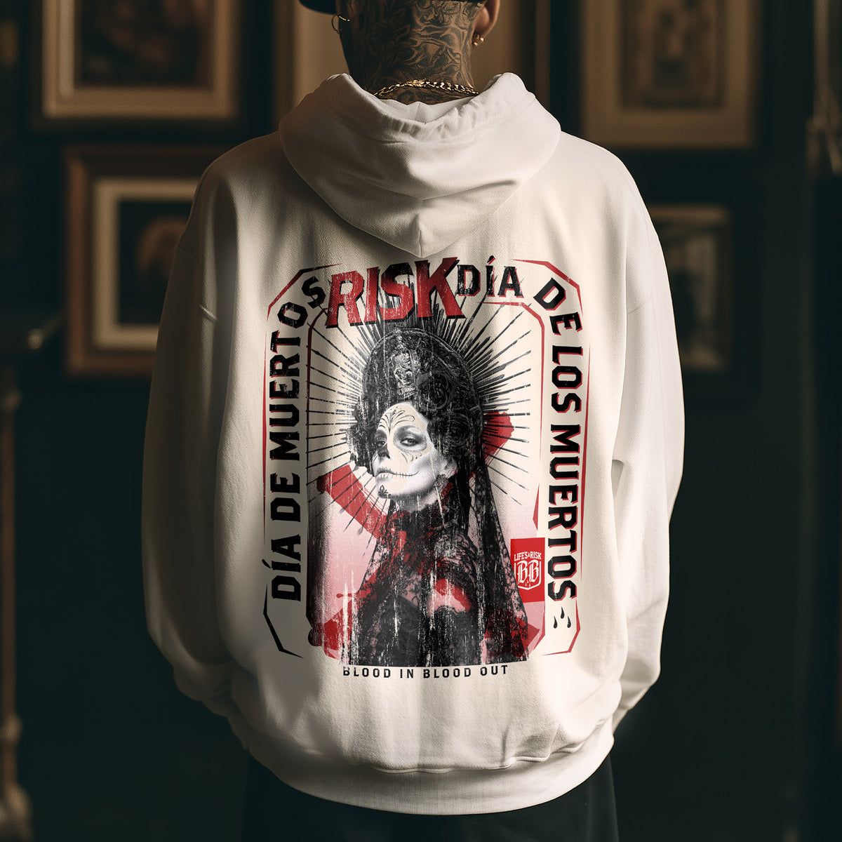 Dia De Muerte Hoodie White - Aneyone UG