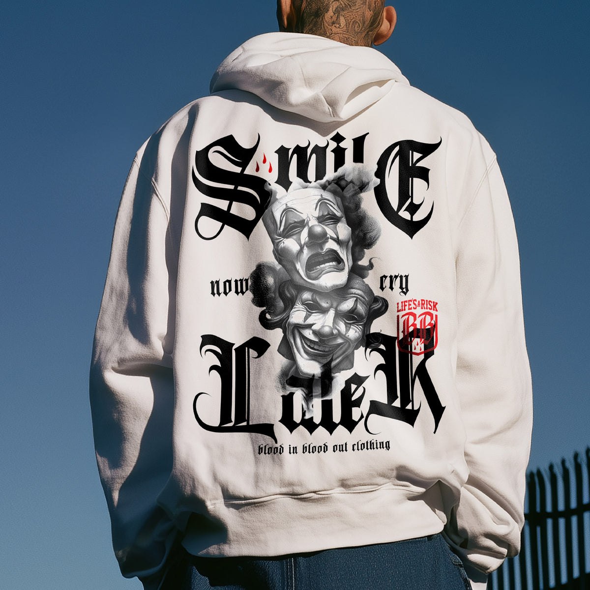 Don´t Cry Hoodie White - Aneyone UG