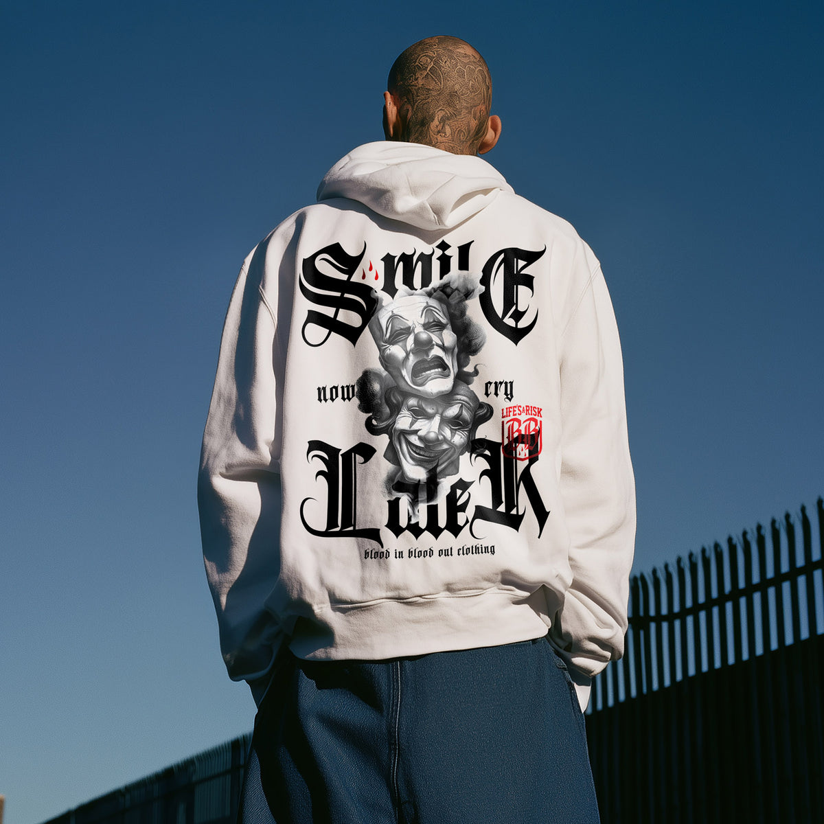 Don´t Cry Hoodie White - Aneyone UG