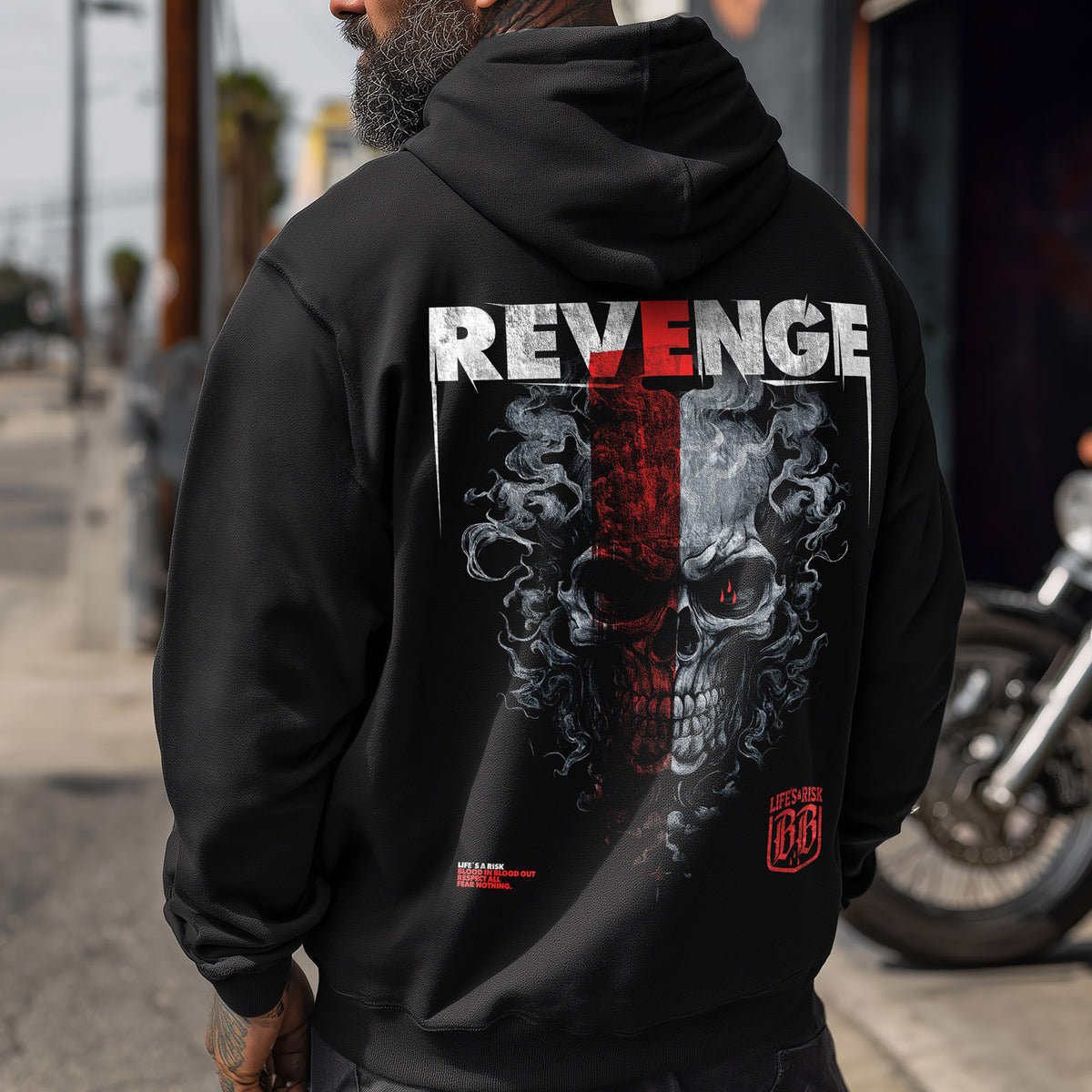 Revenge Skull Hoodie Black - Aneyone UG