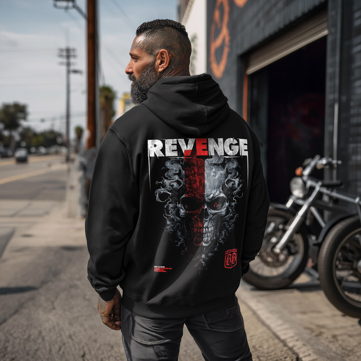 Revenge Skull Hoodie Black - Aneyone UG