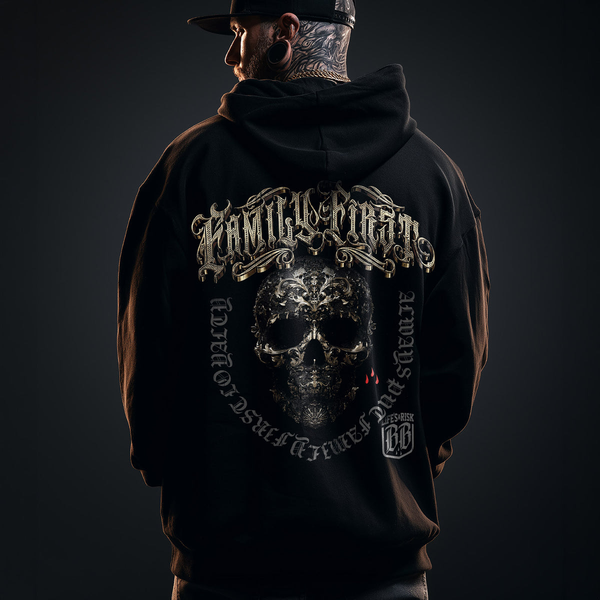 Family Gold Zip Hoodie Black - Aneyone UG