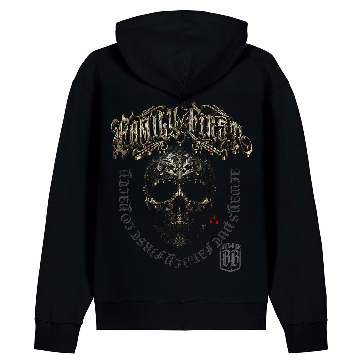Family Gold Zip Hoodie Black - Aneyone UG