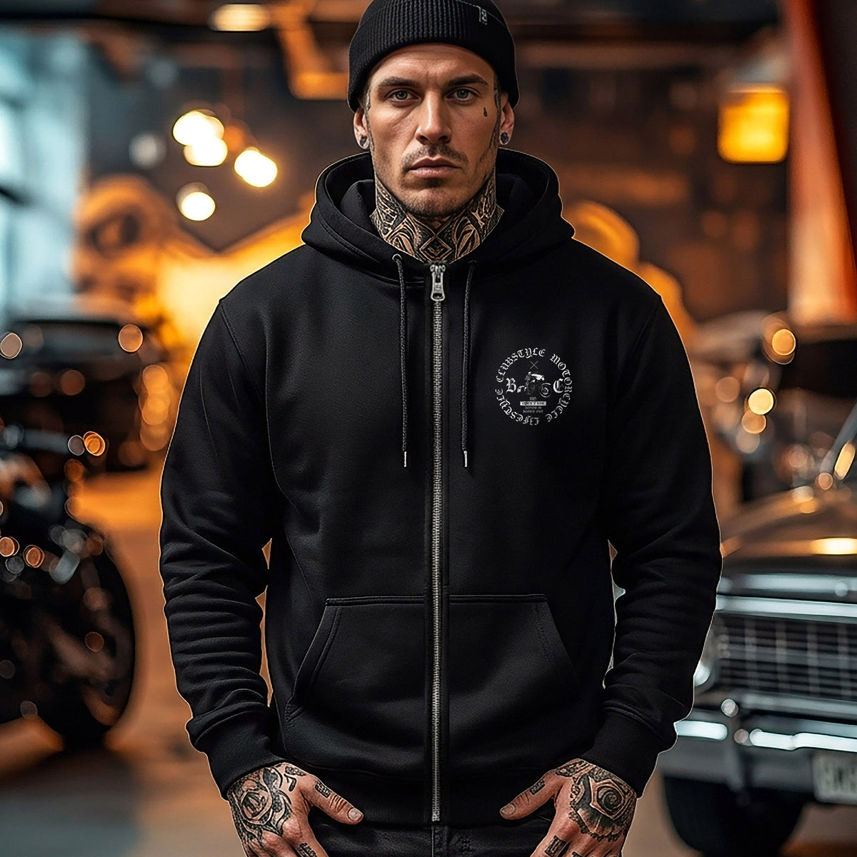 C.M.L. Zip Hoodie Black - Aneyone UG