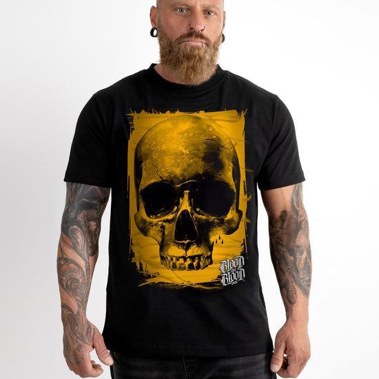 Yellow Skull Hat T-Shirt black